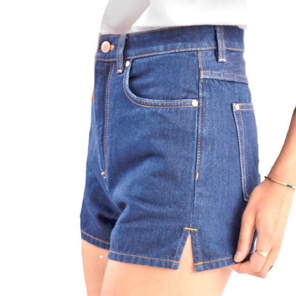 H&M Pants - H&M high waisted stretch blue denim shorts
